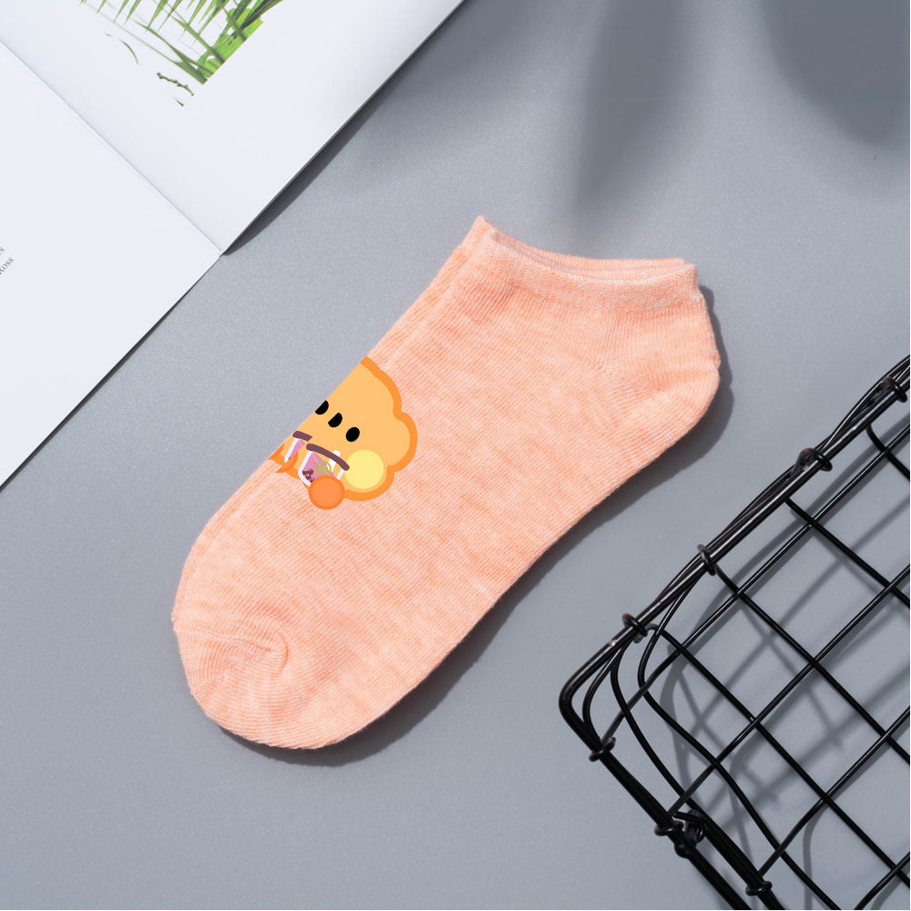 Cute Bts Multi-color Short Boat Socks