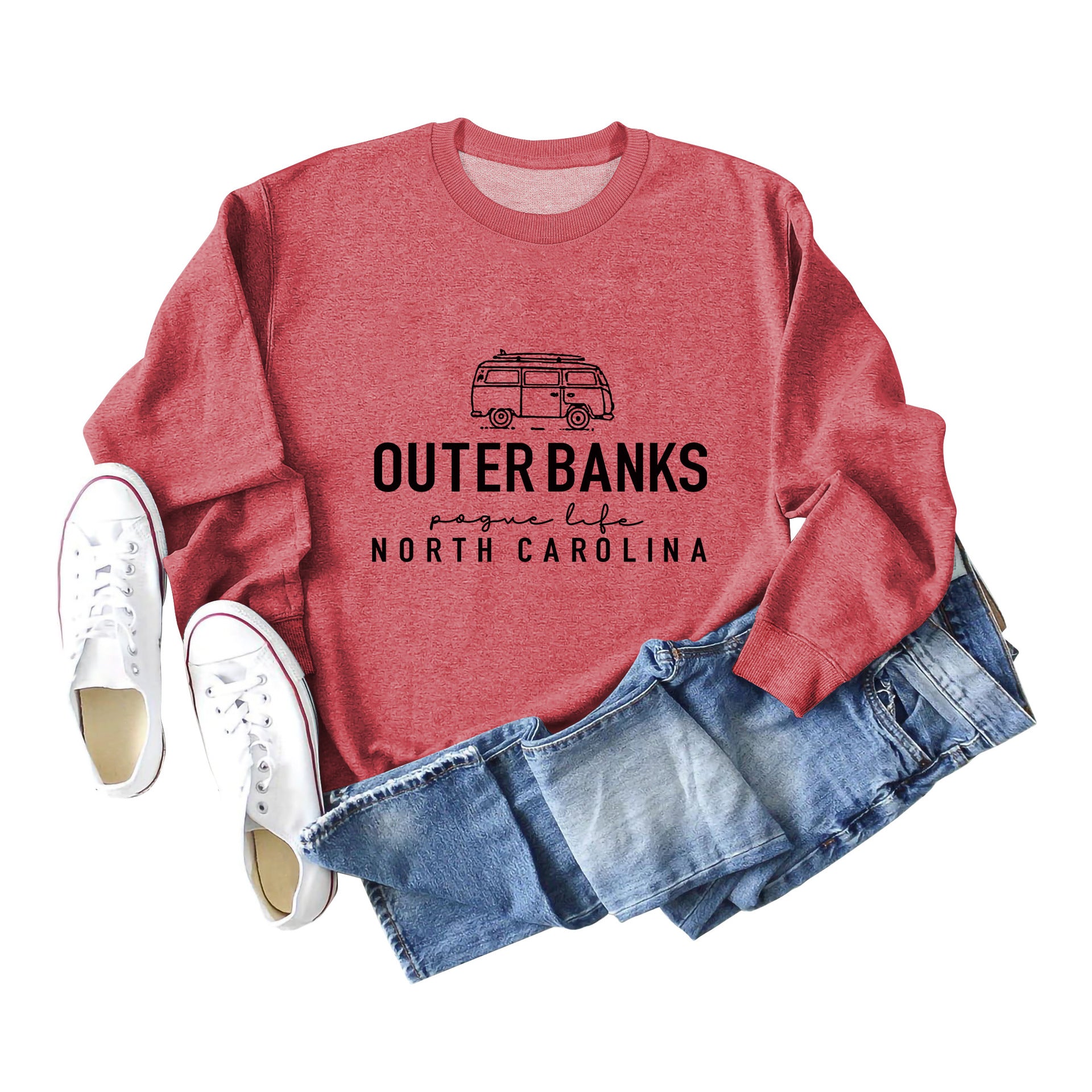 Women's Round Neck Loose Sweatshirt