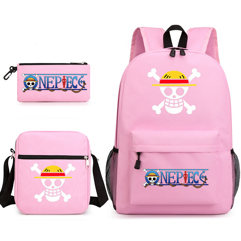 Trendy Anime Backpack Shoulder Pencil Bag Three-piece Set