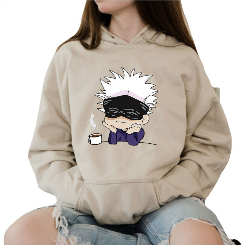 Cute Gojo Anime Printed Unisex Loose Hoodie