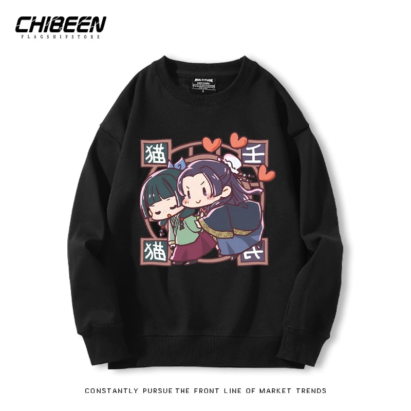 Cute Anime Pattern Print Crew Neck Sweatshirt