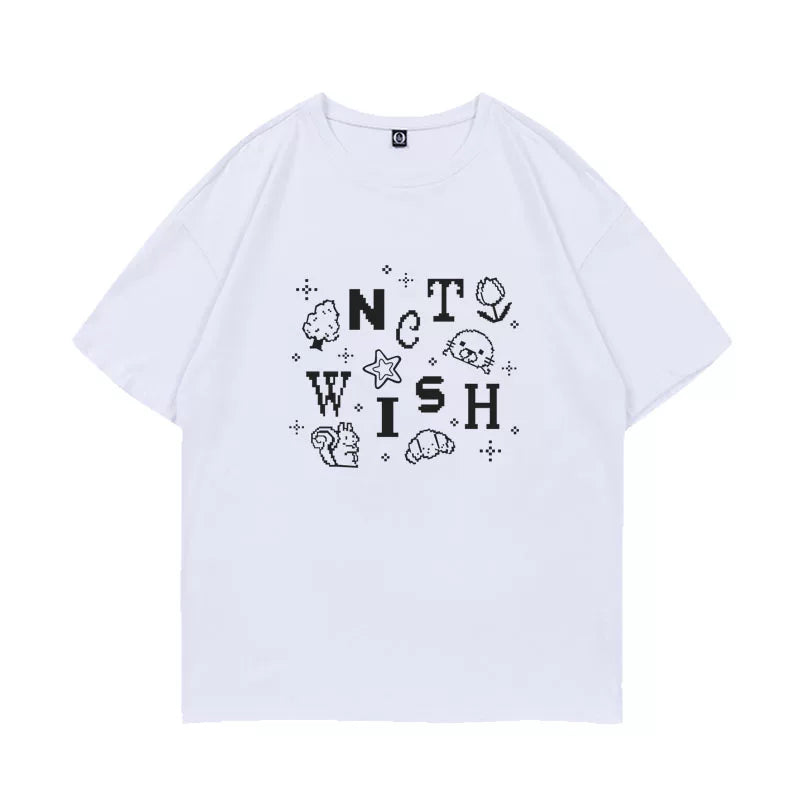 NCT WISH LOGin Casual Crew Neck T-shirt