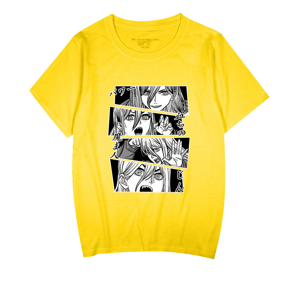 Women's Anime Graffiti Round Neck T-shirt