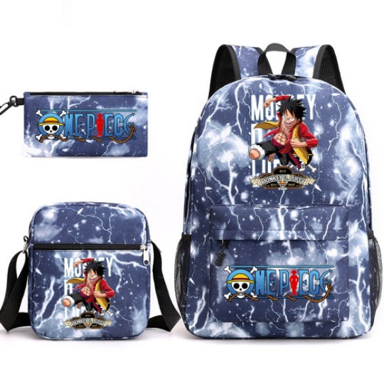 Trendy Anime Backpack Shoulder Pencil Bag Three-piece Set