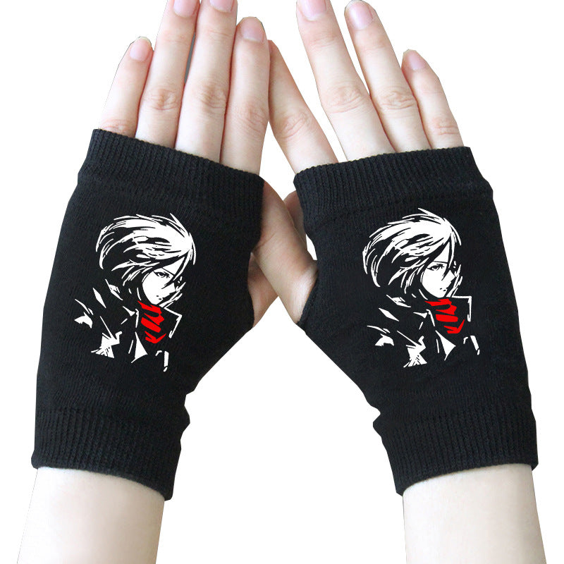 Trendy Anime Half Finger Gloves