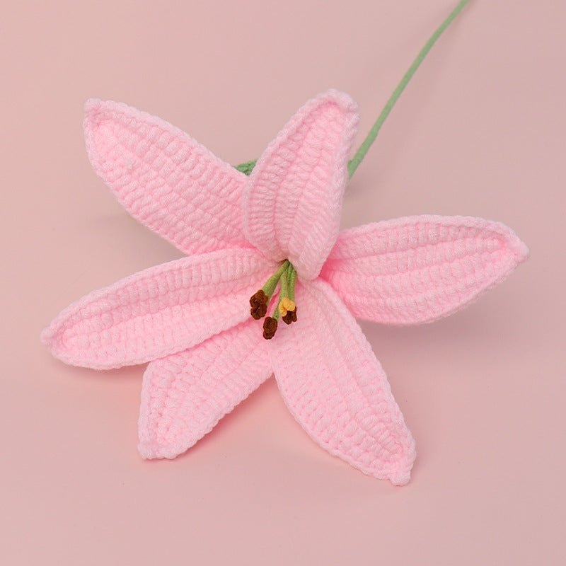 Lily Flower Branch Crocheted Bouquet