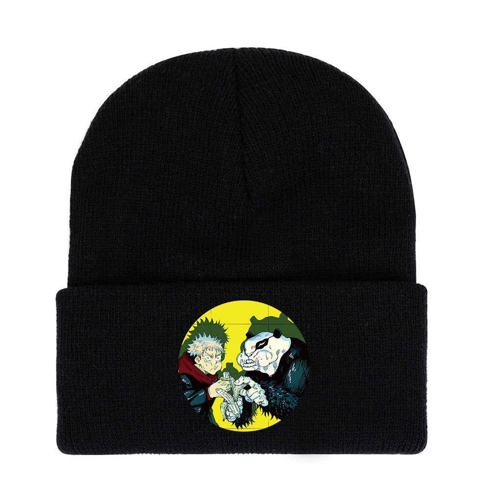 Cute Anime Print Warm Knitted Hat