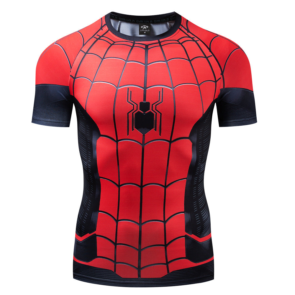 Men's Spider Cosplay Long Sleeved Sports T-shirt Slim Suit