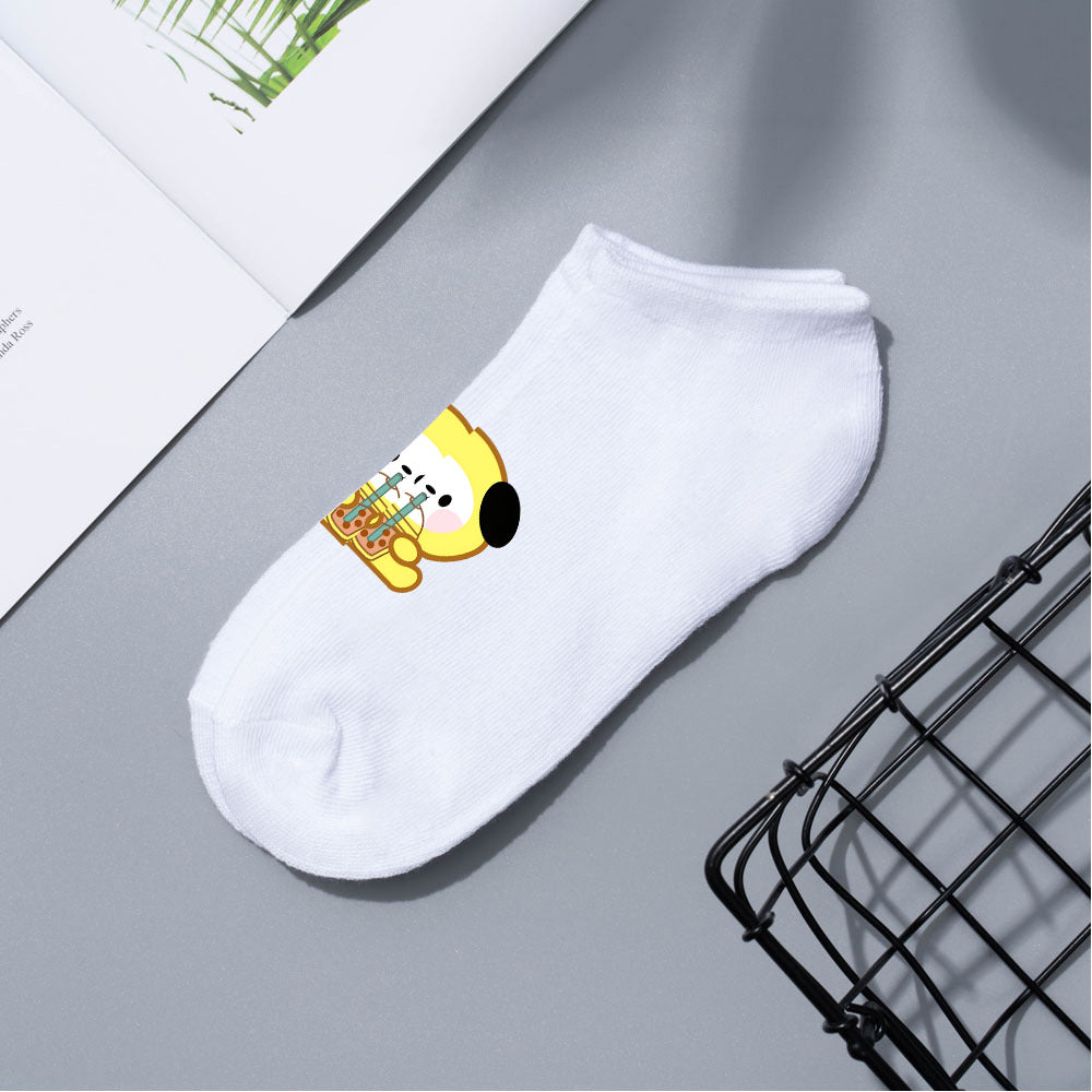 Cute Bts Multi-color Short Boat Socks