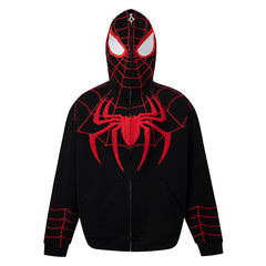 Unisex Chic 3D Zip Up Spider Cosplay Loose Hoodie