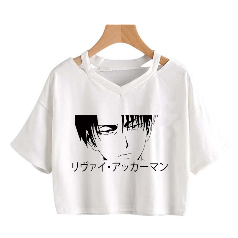 Trendy Women's Anime Print Cropped T-Shirt