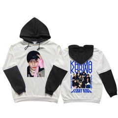 SK KARMA Album Fleece Black and White Hoodie