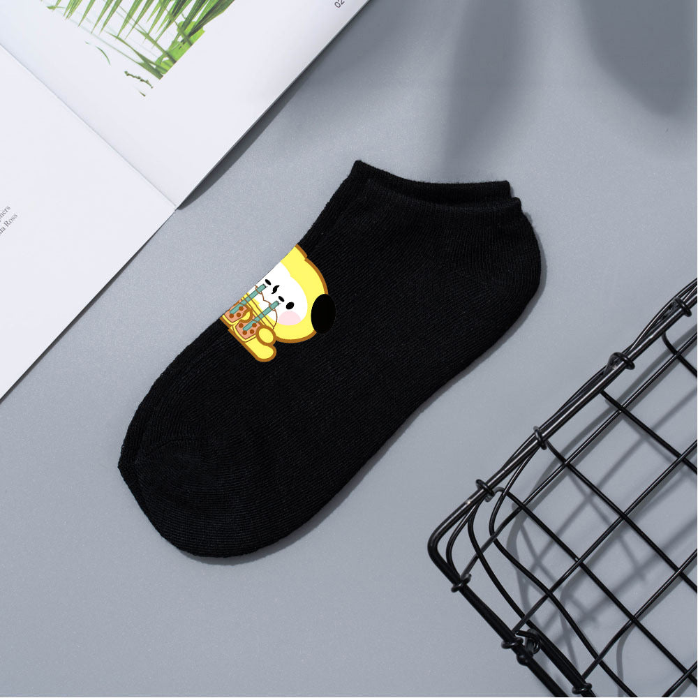 Cute Bts Multi-color Short Boat Socks