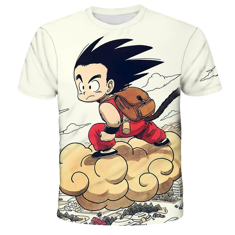 Casual Anime Digital Print Short-sleeved T-shirt