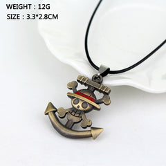 Cool Straw Hat Rudder Anchor Logo Necklace