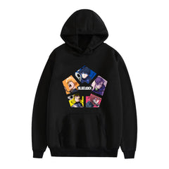 Unisex Anime Logo Printed Pullover Hoodie