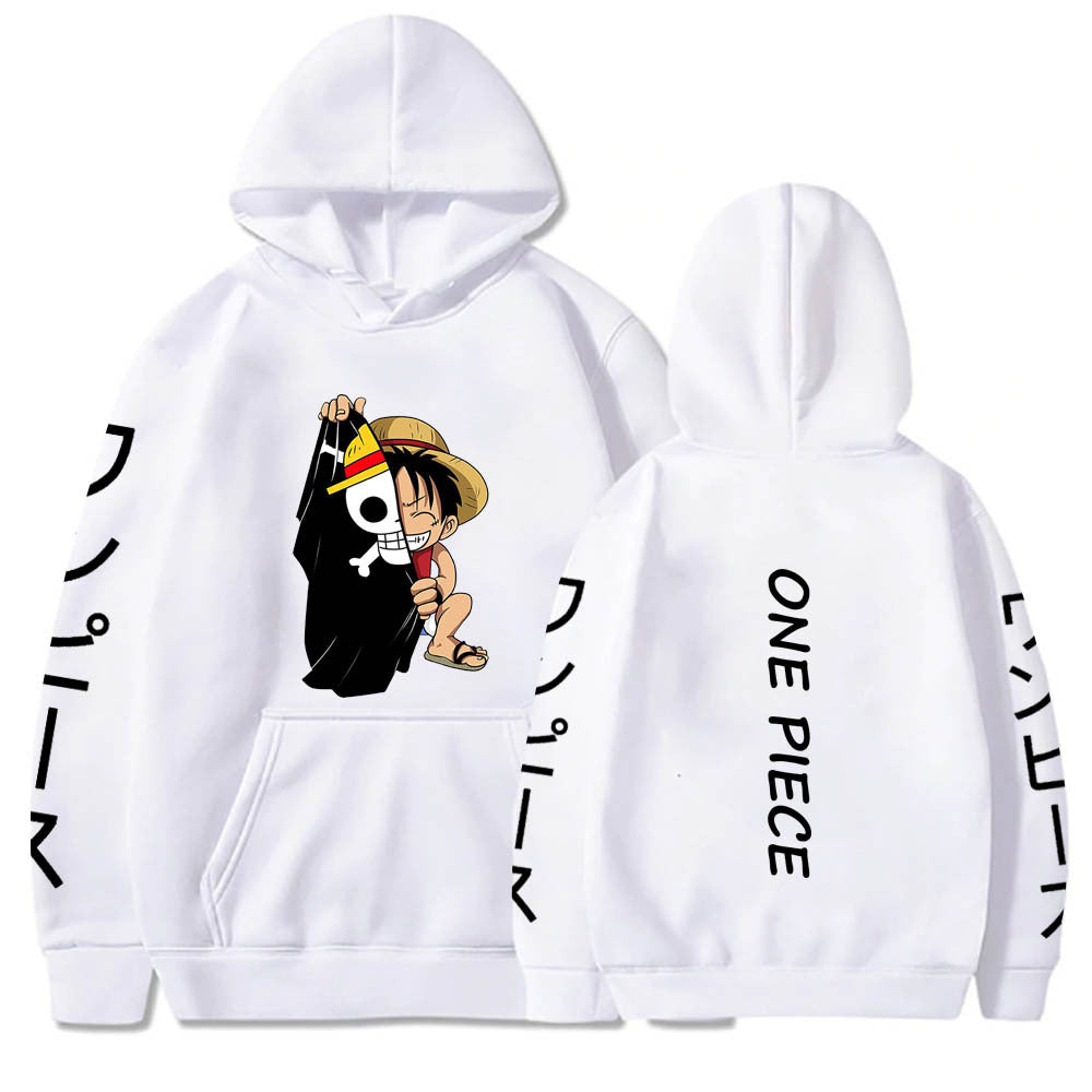 Unisex Luffy Printed Casual Loose Hoodie