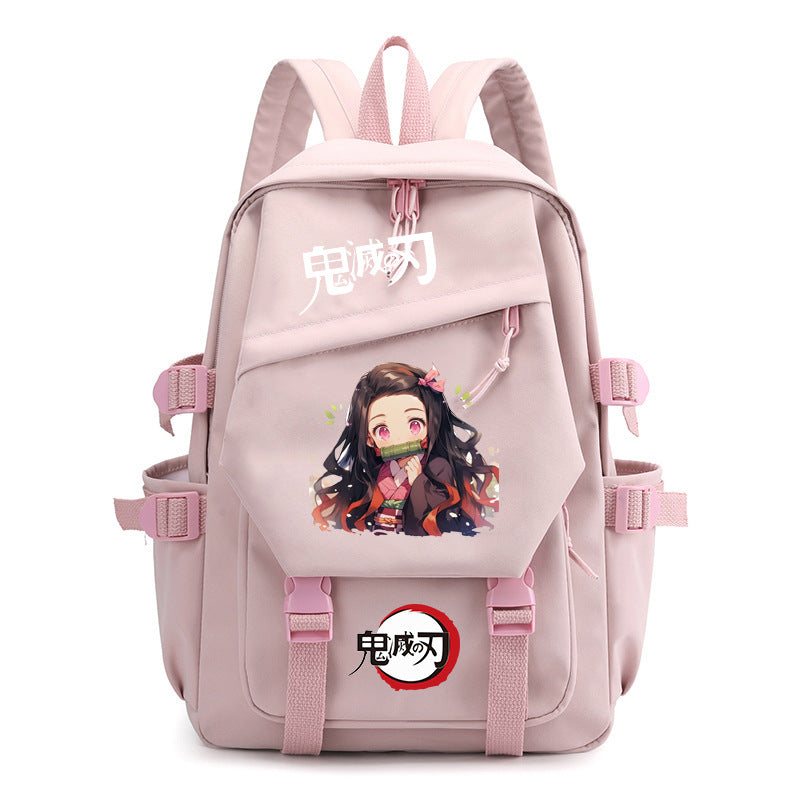 Retro Anime Printed School Backpack