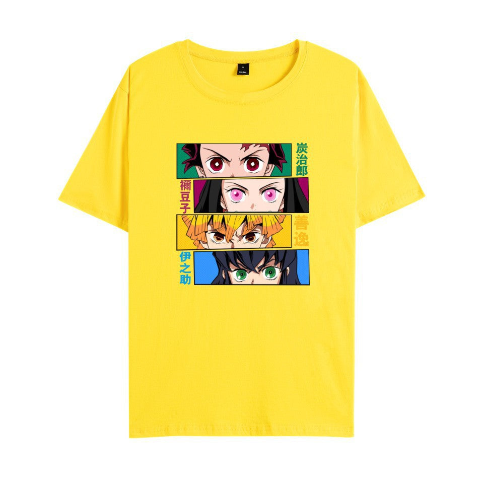 Unisex Casual Anime Round Neck Loose T-shirt