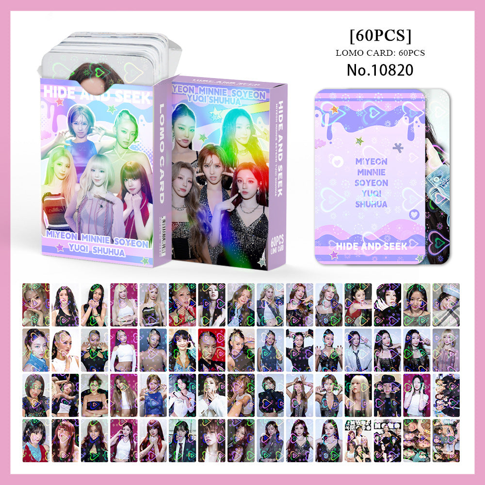 60PCS IDLE Heart Flash Photocard