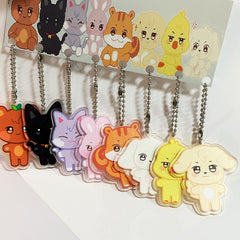 ATE Cartoon Doll Acrylic Pendant Keyring Set