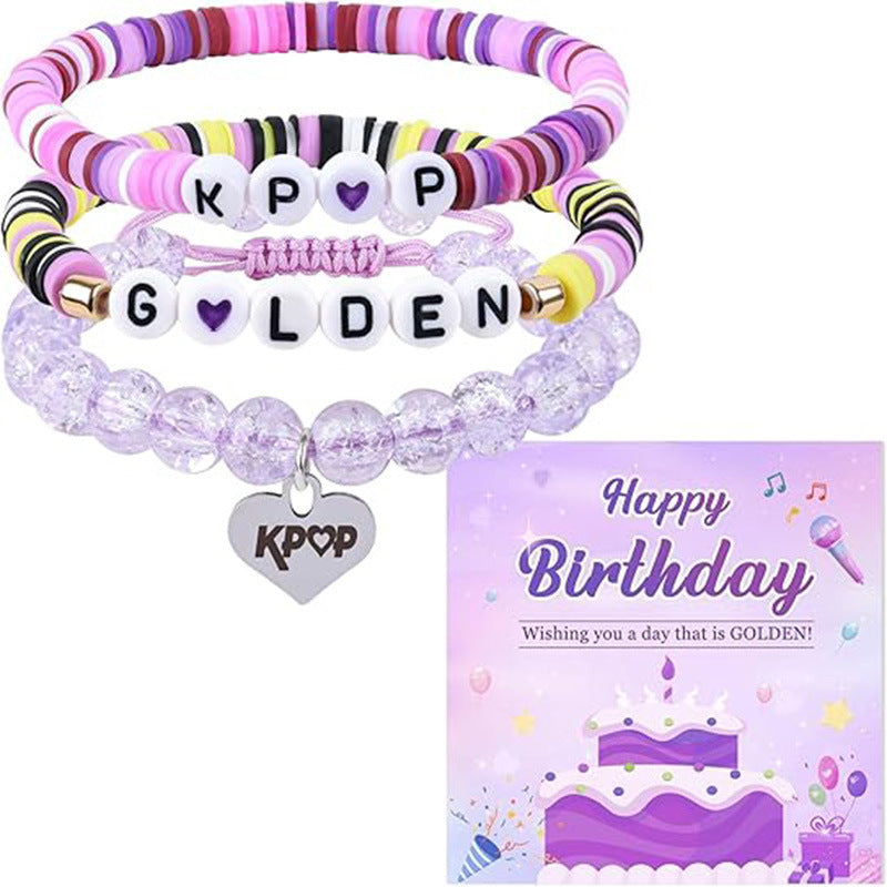 Kpop Letter Pendant Friendship Bracelet