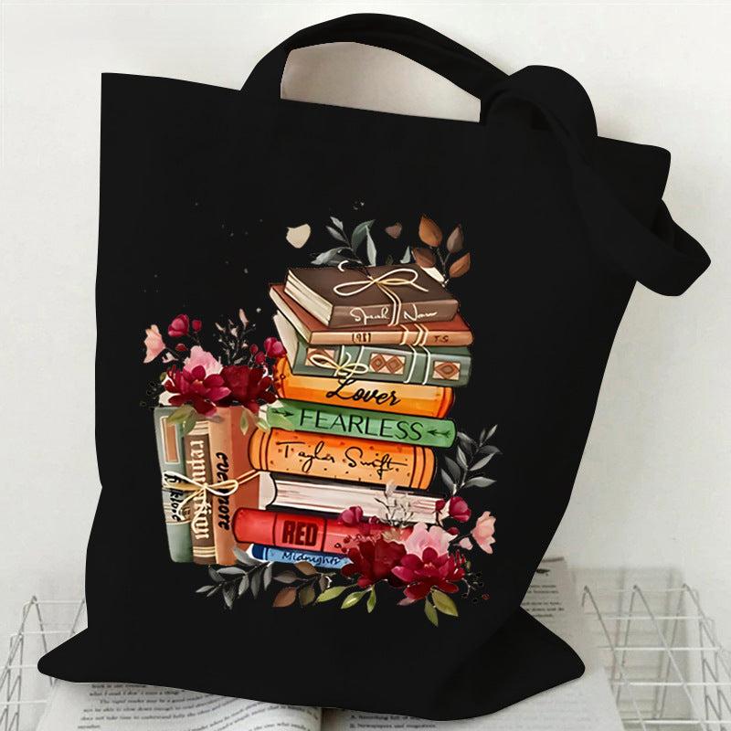 Vintage Just A Girl Who Loves Books Canvas Tote Bag