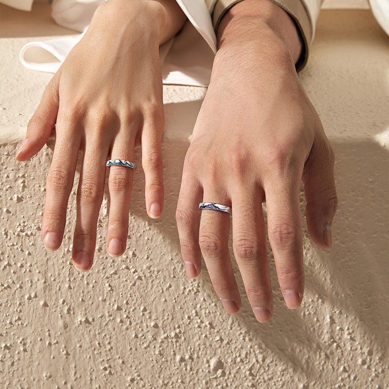 Gradual Silver-plated Couple Rings