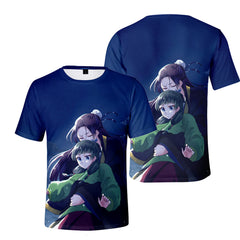 Girl's Anime Digital Print Short Sleeve T-Shirt