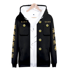 Anime COS Digital Print Hooded Zipper Cardigan