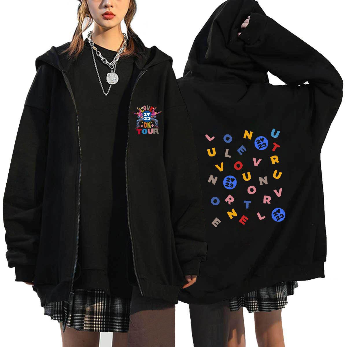 Lovely Girls Love on Tour Graphic Zip Up Hoodie