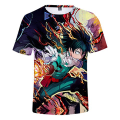 Unisex Casual Anime 3D Print Round Neck Short-sleeved T-shirt