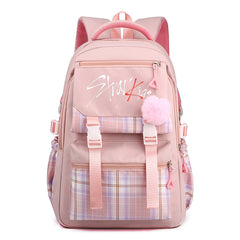 Cute Kpop Letter Striped Backpack