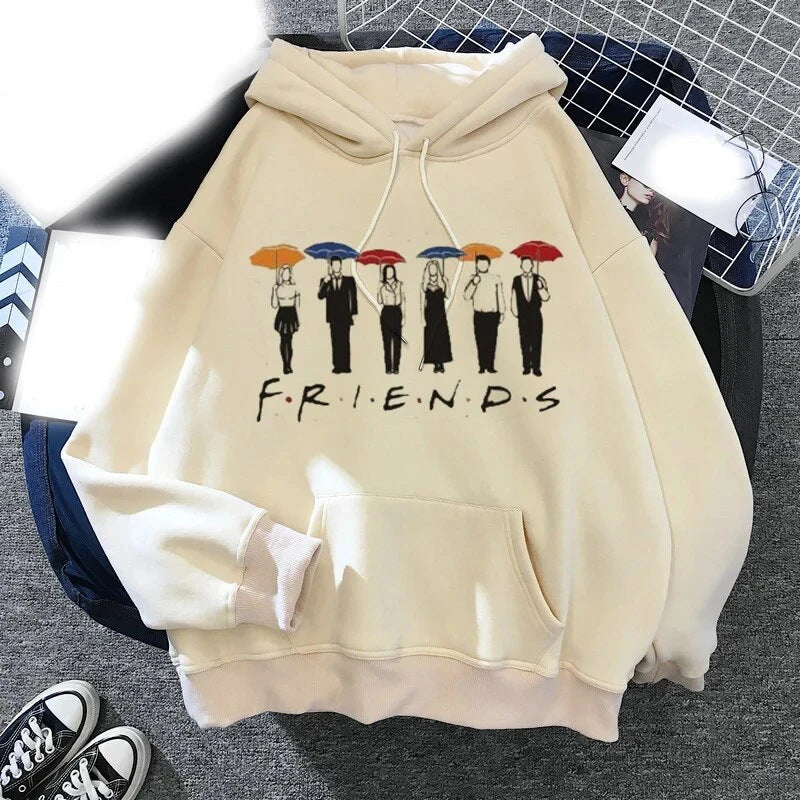 Unisex Casual Friends Printed Loose Hoodie