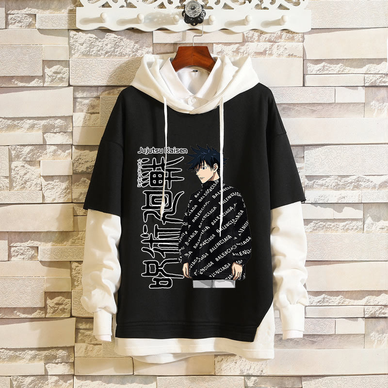 Unisex Anime Pattern Pullover Loose Hoodie