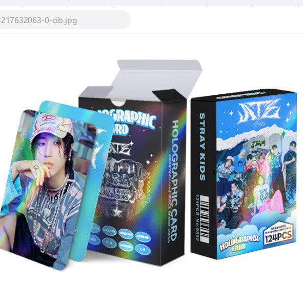 124pcs KPOP Holographic Cards
