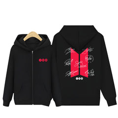 BTS ARIRANG Print Casual Zipper Hoodie