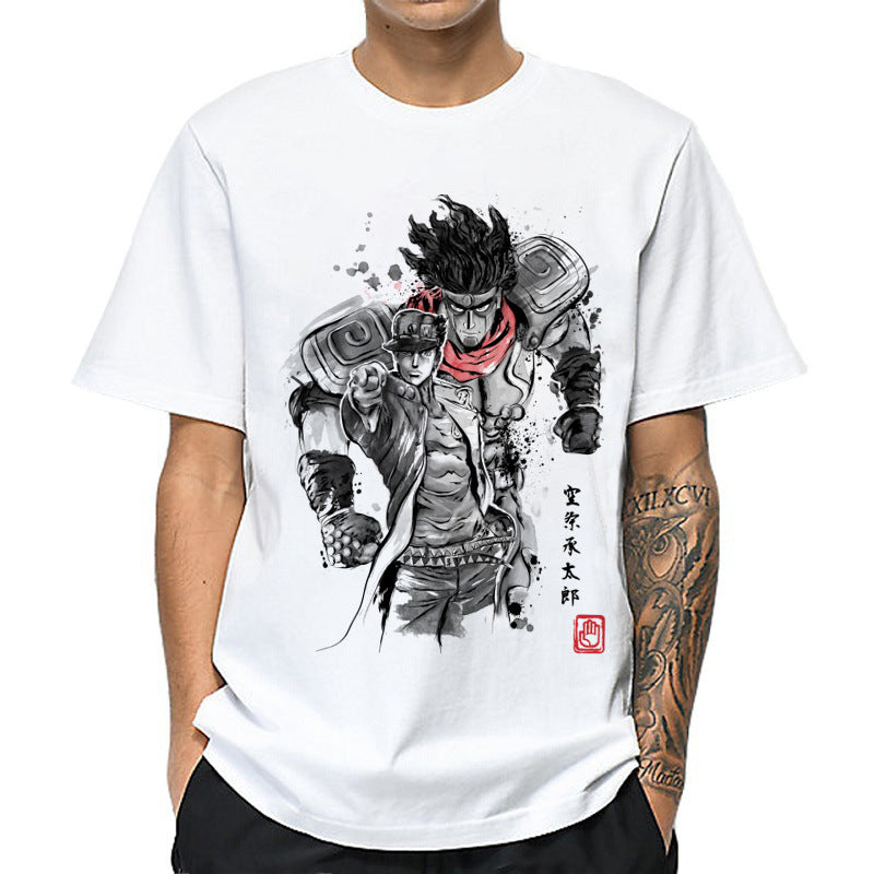 Casual Men's Anime Jojo Print Short Sleeve T-Shirt