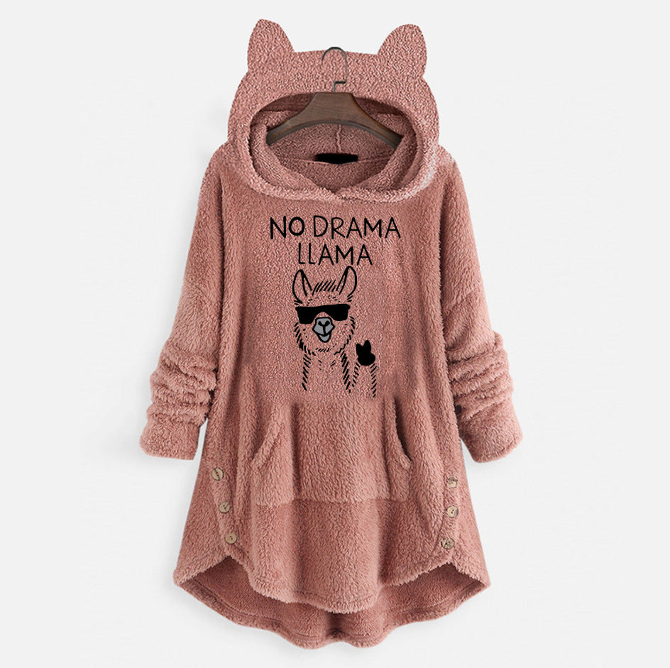 Women's Cat Ears Hooded Long-sleeved Coat
