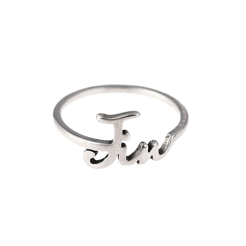 Chic Titanium Steel Kpop Logo Ring