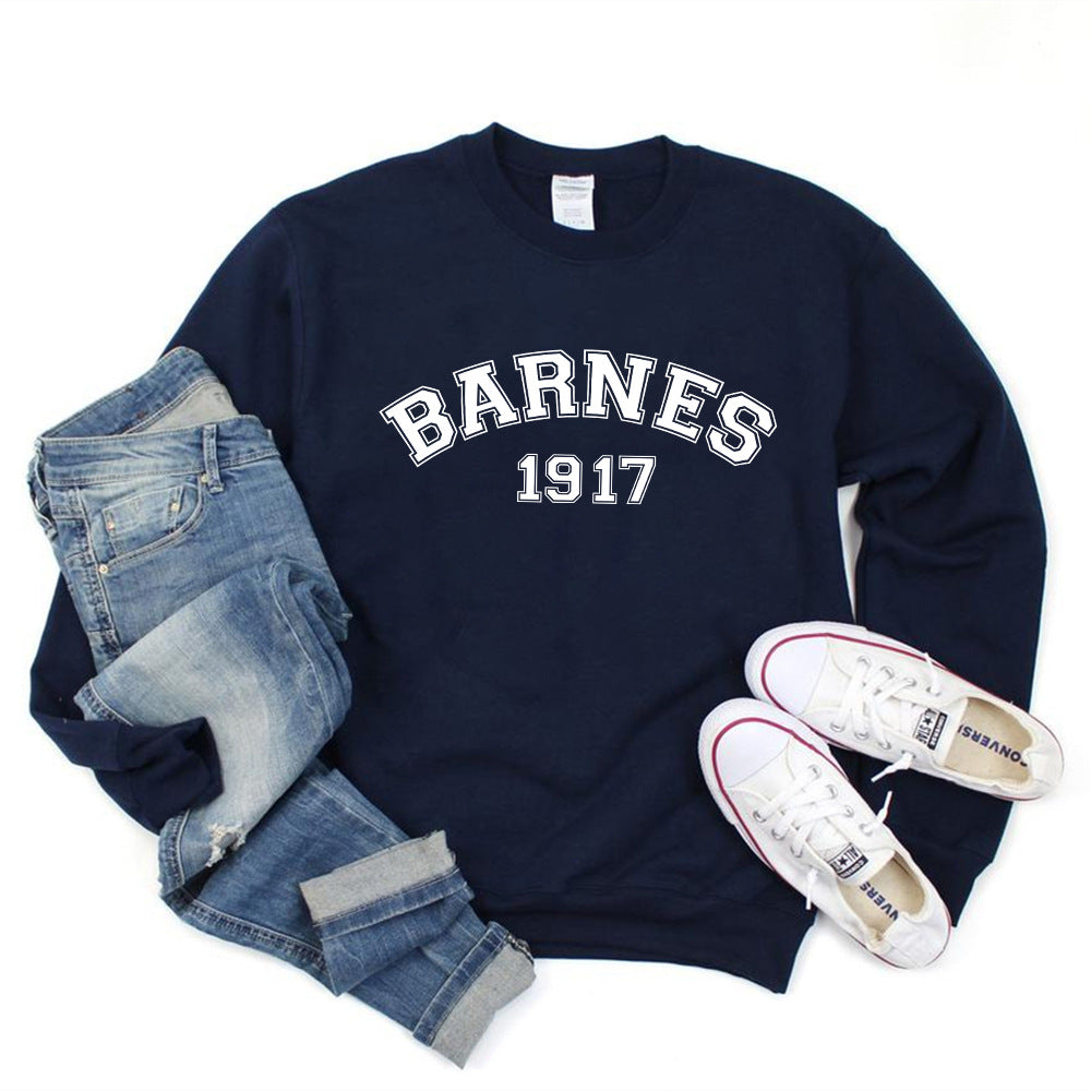 Casual Barnes 1917 Print Round Neck Sweatshirt