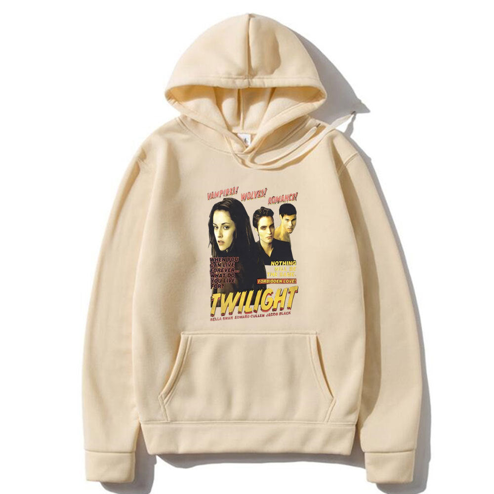 Retro Twilight Bella Edward Jacob Print Hoodie