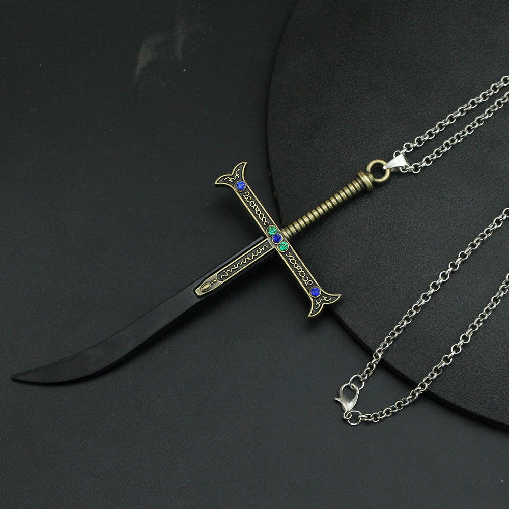 Cool Anime Sword Necklace Keychain Pendant