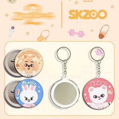 SKZ Tinplate Badge Mirror Keychain Pendant