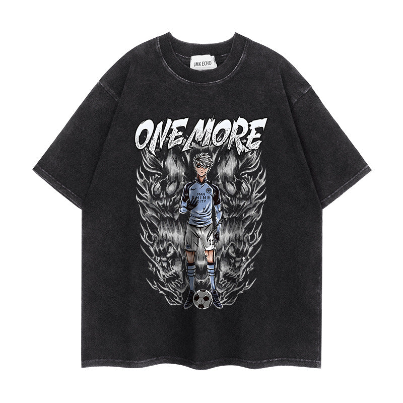 Vintage Anime Washed Short-sleeved T-shirt