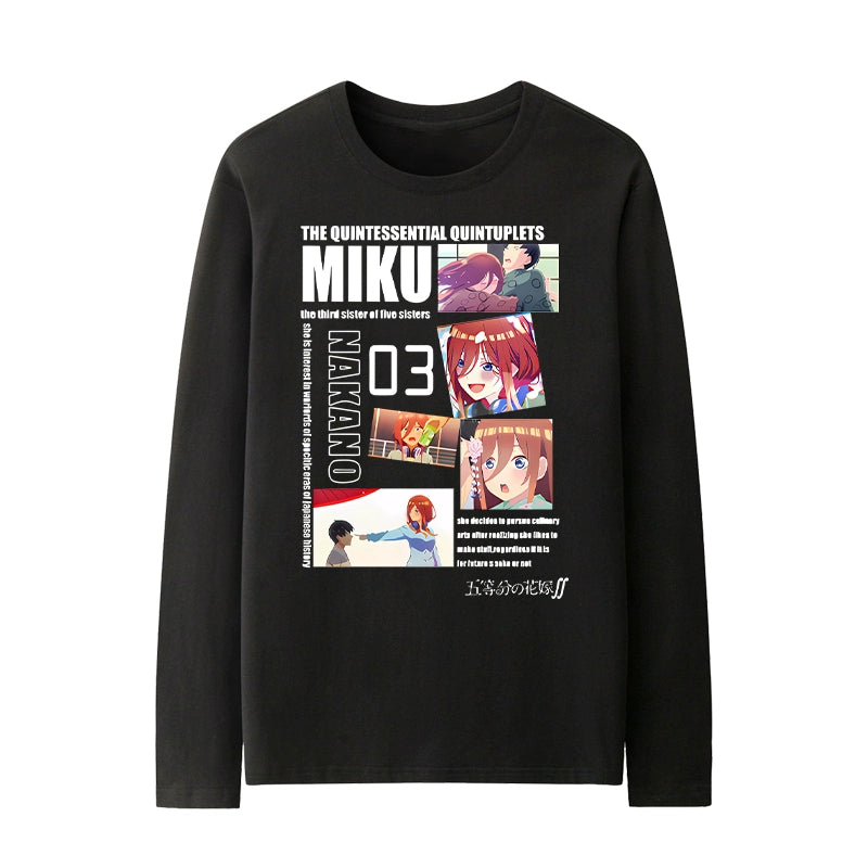Men's Anime Long-sleeved Cotton T-shirt