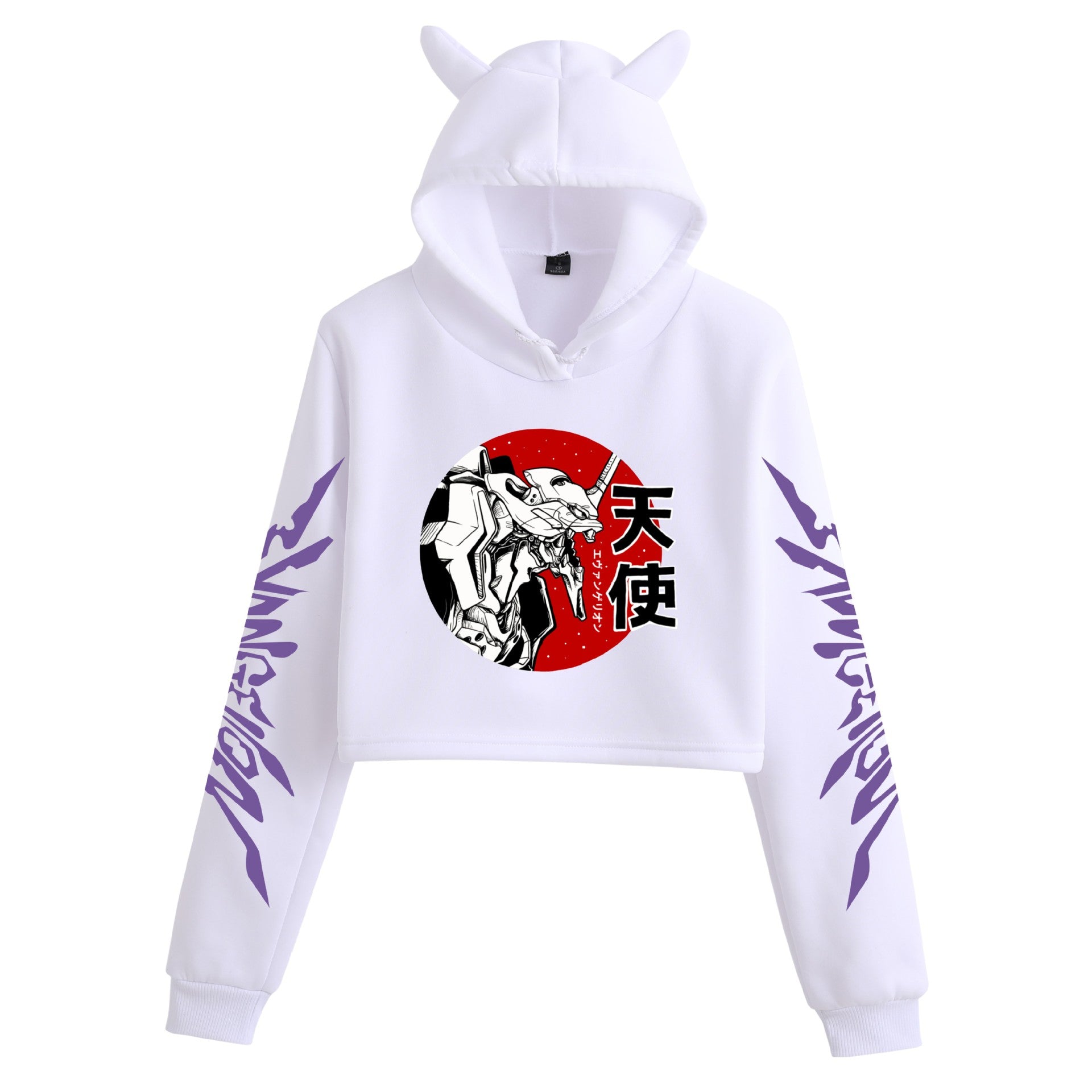 Women's Eva Sexy Cat Ears Crop Hoodie