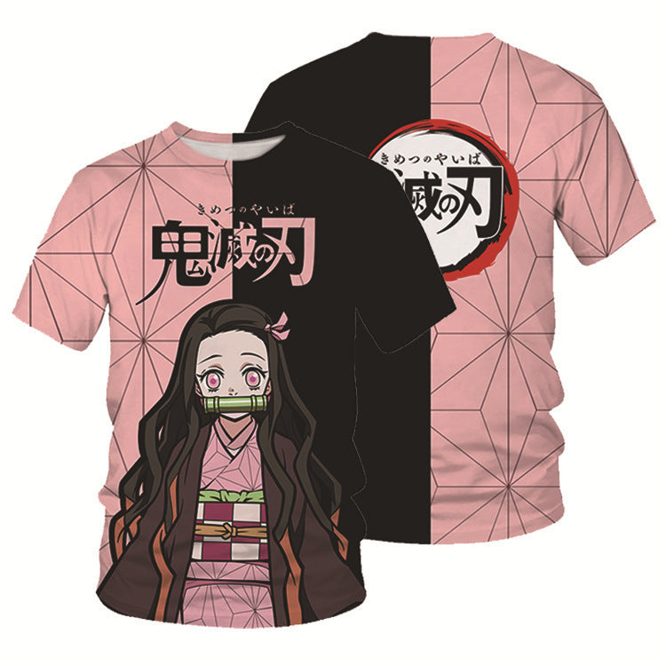 Unisex Anime Digital Print Short-sleeved T-shirt