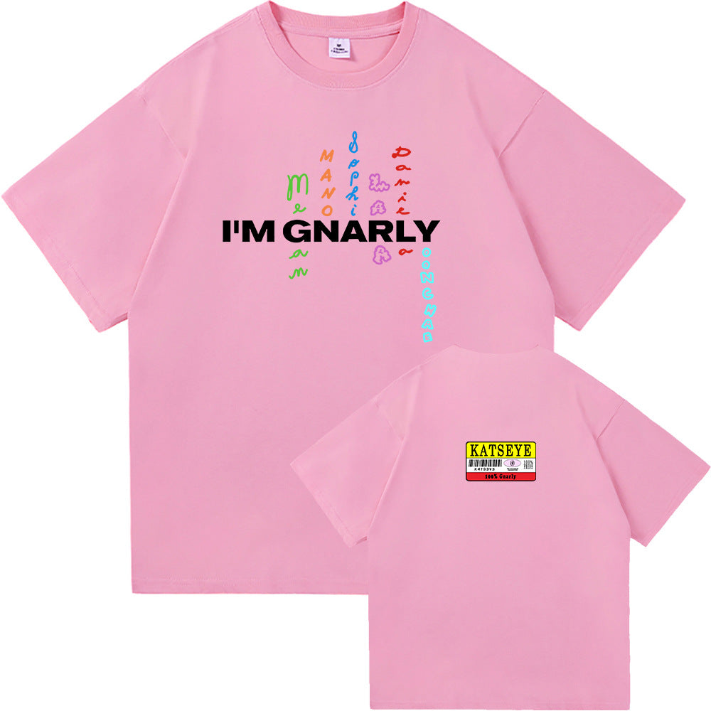 Unisex Kpop Gnarly Letter Printed T-Shirt