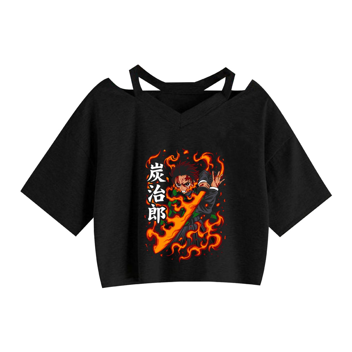 Women's Anime Printed Short Sleeve Cropped Top